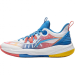 Li Ning Vaikams Krep&scaron;inio Audinys Patogūs Universalūs Neslystantys Kvėpuojantys Žemi Krep&scaron;inio Batai Vyri&scaron;ki Sportbačiai Balti Mėlyni YKBV030-3 34