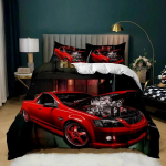 Lenktyninio automobilio patalynės komplektas su 3D spauda suaugusiems, dviguba karalienės ir karaliaus patalynė, namų tekstilė berniukams Antklodės užvalkalas Pagalvės užvalkalas 70x133cm