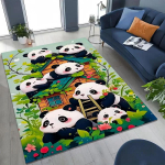 Mielas panda bambuko ra&scaron;to grindų kilimėlis, mink&scaron;tas, skalbiamas, neslystantis, dėmėms atsparus kilimas svetainei, miegamajam, vaikų kambariui, namų dekoravimui 80x120cm