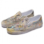 SSSAINT LOUIS x Vans Slip on Wear resistant And Lightweight Low top Skateboard Shoes Unisex White VN000EYEW00-SSSAINT LOUIS 36.5