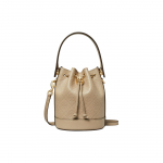 Tory Burch T Monogram Visas logotipų ra&scaron;tas Reljefinės odos kibiro formos rankinė Moteri&scaron;kos rankinės Molio 164028-200 Basic Set (Bag+Dust Bag)
