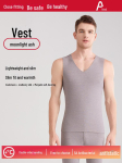 Voki&scaron;kas vilnos terminis &scaron;ilko-ka&scaron;myro liemenė - Unisex, Besiūlė, Su pūkeliu, &Scaron;ilta rudeniui ir žiemai XXL [Weight 150-175 lbs] gray