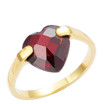 Bague Plaqu&eacute; Or 'Love' rouge dor&eacute; - 10 mm 54 raudona