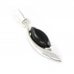 Les Tr&eacute;sors De Lily [I8874] - Pendentif Argent 'D&eacute;esse Noir de Jais' noir argent&eacute; (rhodi&eacute;) - 24x7 mm