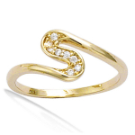 Bague Plaqu&eacute; Or 'D&eacute;esse' Blanc dor&eacute; - 9 mm