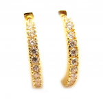 Les Tr&eacute;sors De Lily [L4565] - Cr&eacute;oles Plaqu&eacute; Or 'Cristal Pl&eacute;nitude' Blanc dor&eacute; - 20x3 mm