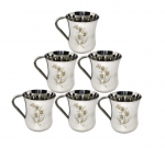 Nerūdijančio plieno arbatos/kavos puodelių rinkinys i&scaron; 6 vnt ( Lazerinis apdaila, 150 ml, nerūdijantis plienas, galima plauti indaplovėje)