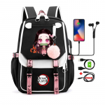 Demon Slayer Nezuko kuprinės vyrams Anime mokyklinė krep&scaron;ys paaugliams Canvas ne&scaron;iojamojo kompiuterio nugaros kuprinė moteri&scaron;ka kuprinė Anime Nezuko kuprinė