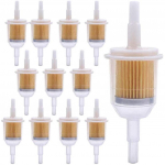 Pakuotėje 12 6 mm / 8 mm degalų filtras benzino filtras universalus dujų alyvos skysčio filtras benzino filtras, skirtas vejapjovei, automobiliui, motociklui, mopedui, dyzeliniam varikliui 19x16x8cm