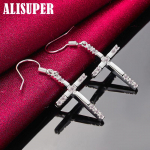 925 sterlingo sidabro kryželis AAA cirkonio la&scaron;o auskaras papuo&scaron;alas