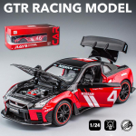 1/22 Scale GTR Racing Diecast Automobilių modelio žaislas, traukiama atgal žaislinė transporto priemonė su garsu ir &scaron;viesa vaikams, mažiems berniukams, mergaitėms, dovanų kolekcija 1/22-19.8x8.5x6cm raudona