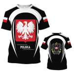 Lenkijos mar&scaron;kinėliai vyrams 3D vėliava Polska Graphic Print mar&scaron;kinėliai Madingi negabaričiai trumpomis rankovėmis vintažiniai vir&scaron;utiniai mar&scaron;kinėliai Vyri&scaron;ki drabužiai 6XL