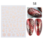 5D nagų lipdukai Blizgančio rožinio aukso kalėdinio dizaino nagų lako slankikliai Holografiniai snaigės nagų dailės dekoro lipdukai 50