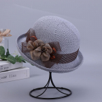 Vasarinė moteri&scaron;ka kepurė su kibiru, kvėpuojanti &scaron;iaudinė kepurė nuo saulės kelionėms ir lauke, eleganti&scaron;ka rankų darbo žvejo kepurė one size pilka spalva