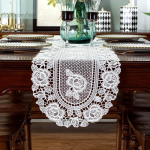 Lace Table Runner Prabangus Baltas Vestuvių Vietos Stalai Bėgikas Namų Stalo siuvinėjimas Tu&scaron;čiaviduriai Romanti&scaron;ki Stalo uždangalas Stalo kilimėlio apdaila 30*45cm 2pcs