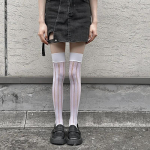 JK Girls Thigh High Stockings Women Hollow Out Sexy Lace Mesh Fishnet Stockings Knee High Socks Lolita Stocking Thigh High Socks balta