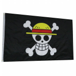 Auk&scaron;tos kokybės 90X150 cm vietoje esančios prekės One Piece Luffy kaukolės vėliava verslo dovanoms