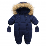 Kūdikio kombinezonas su kailiniu apykakliu: Jaukus rudens/žiemos smėlinukas kūdikiams 66cm (6-9 months)