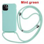 Crossbody Lanyard silikoninis dėklas, skirtas iPhone 16 15 14 13 12 11 Pro Max XSMAX XR 8 7 Samsung S25 S24 S23 S22 S21 Ultra Plus S21FE A15 A55 A16 A53 A14 A54 Samsung S24 Ultra mėtų žalios spalvos