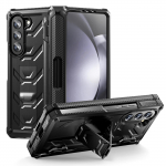 Mecha Įmontuota ra&scaron;iklio vieta Vyrių stovas Dėklas Samsung Galaxy Z Fold 5 4 3 5G Su ekrano apsauga Dangtelis Z Fold5 Fold4 Fold3 For Galaxy Z Fold 5&Only Case (No Pen) gray