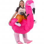 Flamingo pripučiamas kostiumas, Suaugusiems 150-190cm rožinė raudona spalva