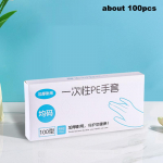 100 vnt. be latekso pir&scaron;tinių PE vienkartinės pir&scaron;tinės skaidrios neslystančios atsparios rūg&scaron;tims darbo saugos maistui skirtos namų valymo pir&scaron;tinės balta