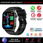 2025 Naujas sveikatos valdymo i&scaron;manusis laikrodis vyrams EKG+PPG Kraujo lipidai &Scaron;lapimo rūg&scaron;tis Fitneso seklys Bluetooth skambučių i&scaron;manusis laikrodis Black Silicone