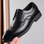 Vyri&scaron;ki Klasikiniai Retro Brogue Batai Vyri&scaron;ki Suvarstomi Odiniai Verslo Batai Eleganti&scaron;ki Biuro Plok&scaron;čiapadžiai Vyri&scaron;ki Vestuvių &Scaron;ventės Oksfordai 38 (US 6) juoda