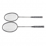 1 pora badmintono raketės rinkinys Lengvos anglies aliuminio vienos dalies badmintono raketės su ne&scaron;iojimo krep&scaron;iu 2 žaidėjams