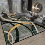 &Scaron;iaurieti&scaron;ki abstraktūs dideli svetainės kilimai Modernus dekoras Miegamojo lovūžio pūkuotas mink&scaron;tas kilimėlis Biuro neslystantis plaunamas kilimėlis Grindys 120*160cm
