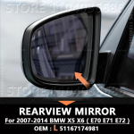 2007-2014 E70 E71 E72 BMW X5 X6 Galinio vaizdo veidrodėlio stiklas &scaron;ildomas 51167174981 51167174982