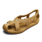 Retro rankų darbo pinti batai su mink&scaron;tais padais neslystantys paplūdimio batai vyrams ir moterims rotango pintos žolės sandalai &scaron;lepetės 35