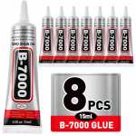 8 vnt. B7000 dervos klijai - Vandeniui atsparūs skaidrūs B-7000 klijai (15g/0.5 fl. oz.) Papuo&scaron;alams, kalnų kri&scaron;tolams ir mobiliesiems telefonams gray