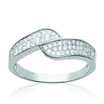 Bague Argent 'D&eacute;esse' blanc argent&eacute; (rhodi&eacute;) - 8 mm