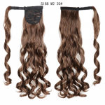 XINRAN Long Ponytail Sintetinis plaukų įvyniojimas ant Clip plaukų priauginimo Ombre Brown Ponytail Blond Hair