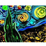 &bdquo;Pasidaryk pats&ldquo; 5D deimantinis siuvinėjimas &bdquo;Van Gogh&ldquo; žvaigždėtas naktinis kryžminio dygsnio peizažas Deimantinis tapyba visas apvalus gręžtuvas namų dekoro dovana Full Round 15x20CM