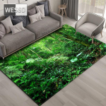 Natūralus peizažas 3D kilimas svetainei Green Forest krioklys kra&scaron;tovaizdžio kilimėlis miegamojo Neslystantis kilimas vonios kambaryje didelis 160x200cm 1pcs
