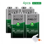 PALO 9V 6F22 300mAh Ni-mh Ni Mh įkraunama kvadratinė baterija, skirta RC malūnsparnio mikrofonui, metalo ie&scaron;kikliui 9 voltų karūnėlė