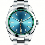 Vyri&scaron;kas moteri&scaron;kas laikrodis automatinis mechaninis juodai žaliai mėlynas 41mm