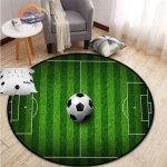 Futbolo nuotraukos kilimėlis animacinis filmas futbolas gyvenamojo kambario apdaila apvalios lovos kėdės kilimėlis namo Įėjimo durys vaikams 120cmx120cm