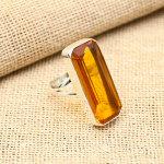 Medaus topazo brangakmenis rankų darbo 925 prabos sidabro papuo&scaron;alai gražus žiedas moterims 4 geltona