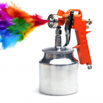 Universalus 1,5 mm varinis purk&scaron;tukas akumuliatorinis dažų purk&scaron;tuvas namų interjero dažymui, namo dažymui, automobilio &bdquo;pasidaryk pats&ldquo; dažymui sidabras