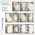 30 vnt./rinkinys Vintage Garden Flower Border Kra&scaron;tovaizdžio žurnalas Medžiaga Popierius, Žurnalų Scrapbooking DIY reikmenys Blue Secret