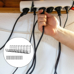 Sandėliavimo stelažas Biuro elektros laidas Juodas serviravimo dėklas po stalu. Geležies kabelio valdymo reikmenų lentyna