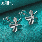 925 sterlingų sidabrinė gėlė AAA cirkonio auskarai madingi vestuvių papuo&scaron;alai 0.90*0.90cm