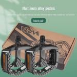 Universalus aliuminio lydinio dviračio pedalas su rutuliniais guoliais kalnų ir plento dviračiams juoda