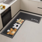 L formos sugeriantis virtuvės kilimėlis &ndash; mink&scaron;tas, atsparus ne&scaron;varumams, lengvai prižiūrimas, diatomito purvo grindų kilimėlis 80x150cm