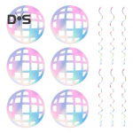 8-ojo de&scaron;imtmečio disko rutulys kabančios sūkurinės dekoracijos retro disko vakarėlio i&scaron;karpos baneris streameris lubų kabančios dekoracijos 8-ojo de&scaron;imtmečio gimtadienio vakarėlio reikmenys 6pcs