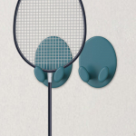 2 Parts Badminton Racket Hook Wall -mounted Racks Easy to Install. balta