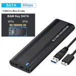 Dviejų protokolų C tipo M.2 NVMe SSD korpusas be įrankių